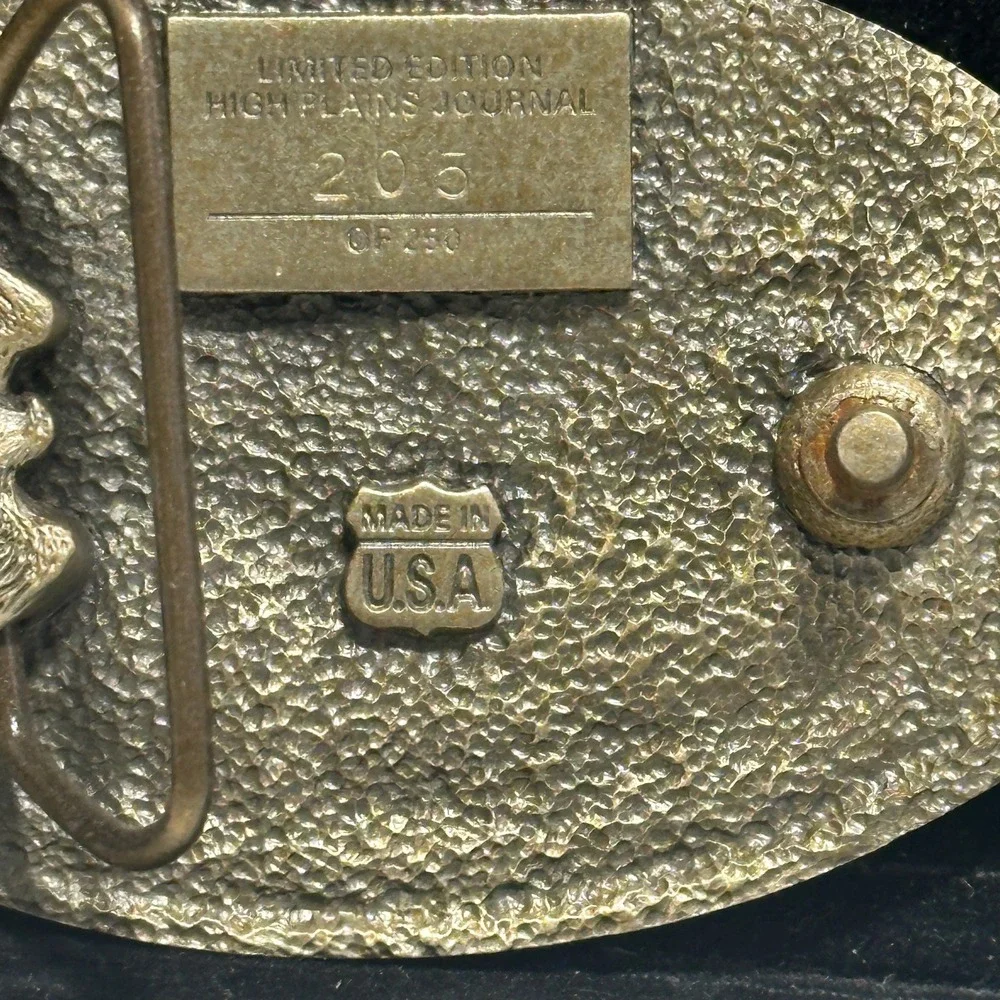 Vintage 2001 High Plains Journal Cowboy Horse Pony Express Western Belt Buckle